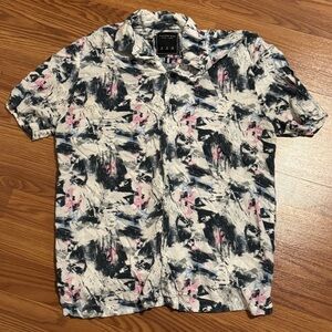 Cactus Man Abstract Casual Button Down Shirt Size‎ M